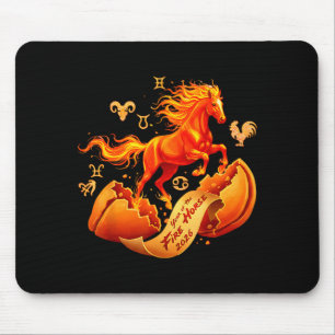 Year of the fire horse 2026 fortune chinese lunar mouse mat