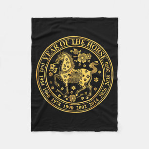 Year of the fire horse 2026 lunar chinese new year fleece blanket