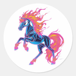 Year of the Fire Horse 2026 Majestic Chinese  Classic Round Sticker