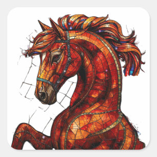 Year of the Fire Horse 2026 Majestic Chinese  Square Sticker