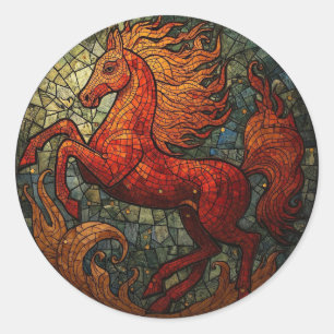 Year of the Fire Horse 2026 Majestic Chinese Zod Classic Round Sticker
