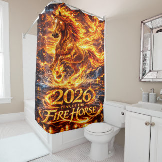 Year of the Fire Horse 2026 Shower Curtain