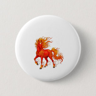 Year Of The Fire Horse Chinese New Year 2026 Zodia 6 Cm Round Badge