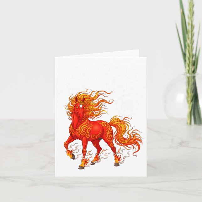 Year Of The Fire Horse Chinese New Year 2026 Zodia Card (Front)