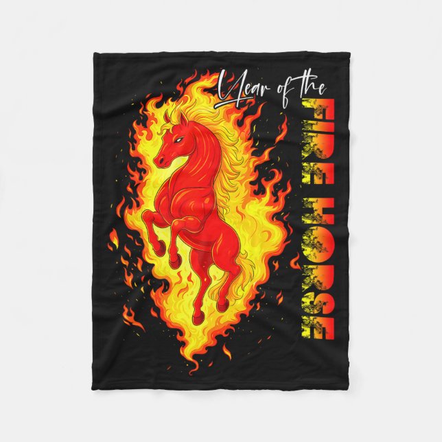 Year Of The Fire Horse Happy Chinese Lunar New Yea Fleece Blanket (Front)