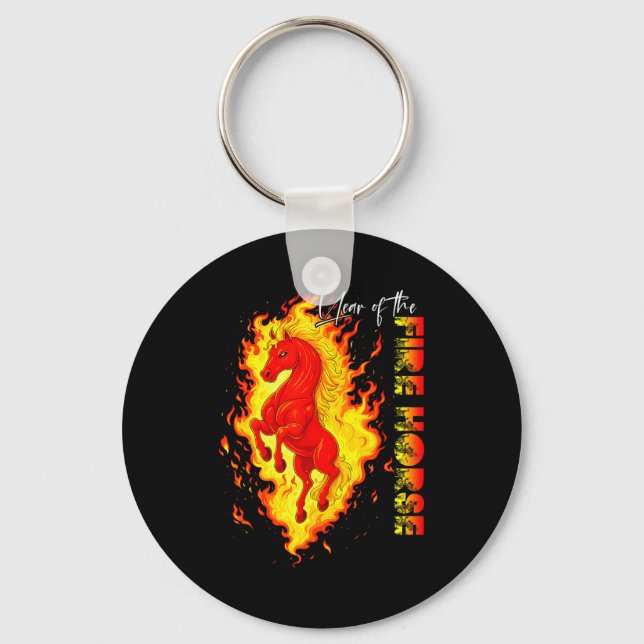 Year Of The Fire Horse Happy Chinese Lunar New Yea Key Ring (Front)