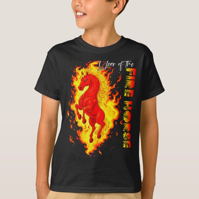 Year Of The Fire Horse Happy Chinese Lunar New Yea T-Shirt (Front)