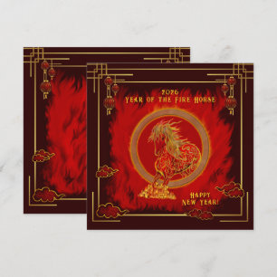 Year of the Fire Horse , Happy Lunar New Year Invitation