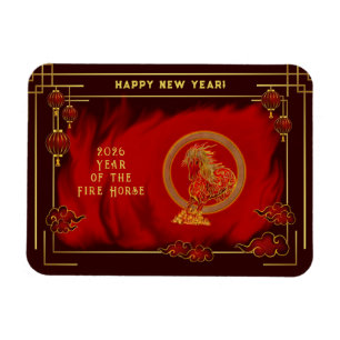 Year of the Fire Horse , Happy Lunar New Year Magnet