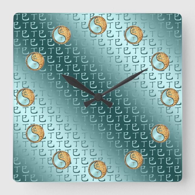 Year of the Fire Snake Square Wall Clock (Front)