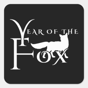 Year of the fox square sticker