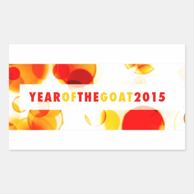 year of the goat 2015 (bokeh) rectangular sticker (Front)