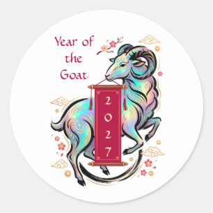 Year of the Goat 2027 Classic Round Sticker