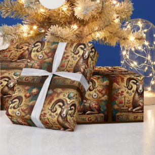 Year Of The Goat 2027 Lucky Capricorn Wrapping Pap Paper