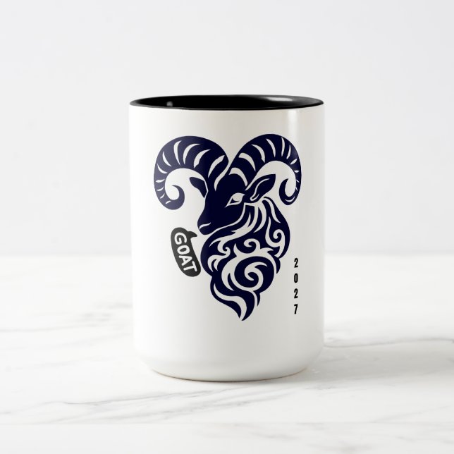 Year of the Goat 2027 Two-Tone Coffee Mug (Center)