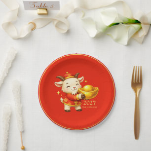 Year of the goat paper plate