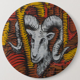 Year Of the Goat Sheep Ram Graffiti 6 Cm Round Badge