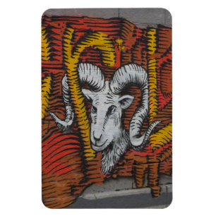 Year Of the Goat Sheep Ram Graffiti Magnet