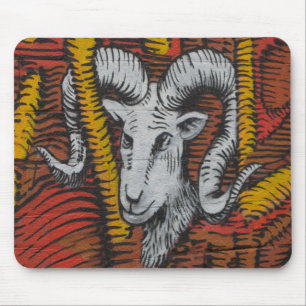 Year Of the Goat Sheep Ram Graffiti Mouse Mat