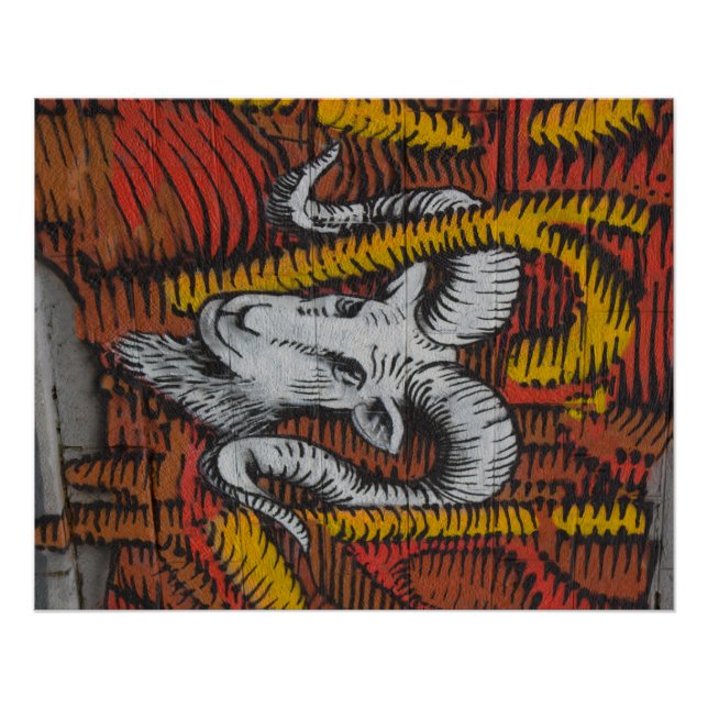 Year Of the Goat Sheep Ram Graffiti Poster (Front)