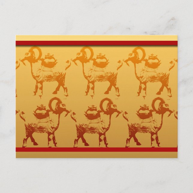 Year of the Goats Chinese Year Zodiac Postcard (Front)