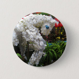 Year of the Horse 春節馬 ... Chinese Flower Topiary 6 Cm Round Badge