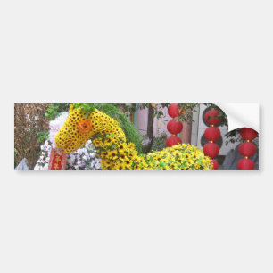Year of the Horse   春節馬 ... Chinese Flower Topiary Bumper Sticker