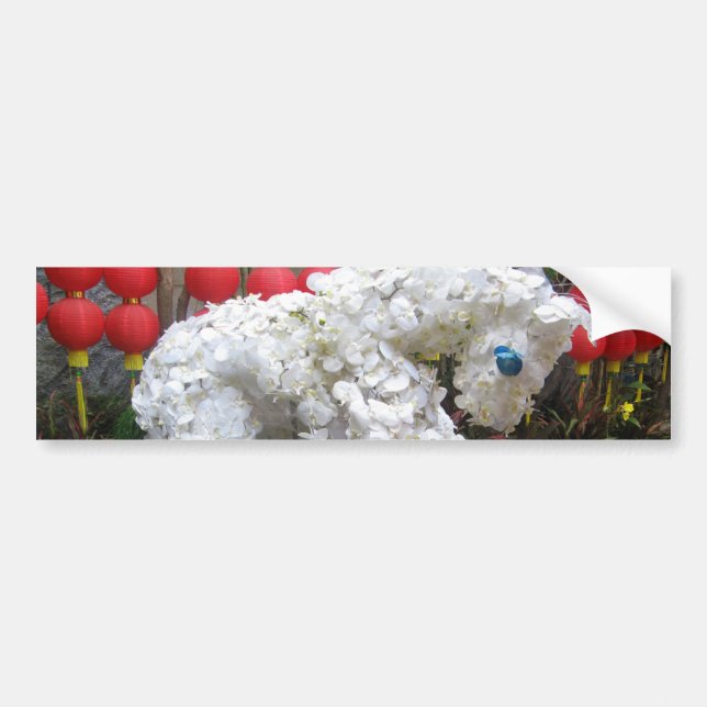 Year of the Horse | 春節馬 ... Chinese Flower Topiary Bumper Sticker (Front)