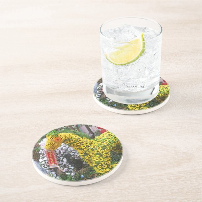 Year of the Horse | 春節馬 ... Chinese Flower Topiary Coaster (Side)