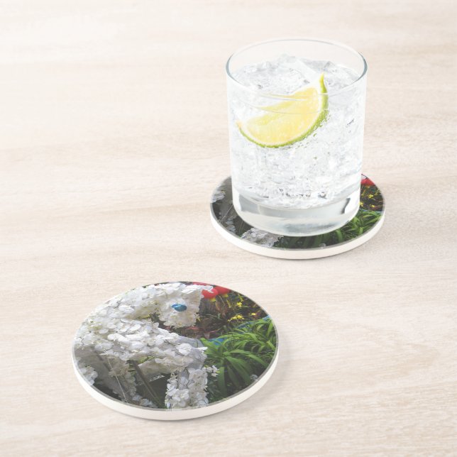 Year of the Horse | 春節馬 ... Chinese Flower Topiary Coaster (Side)