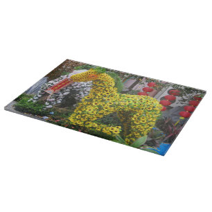 Year of the Horse   春節馬 ... Chinese Flower Topiary Cutting Board