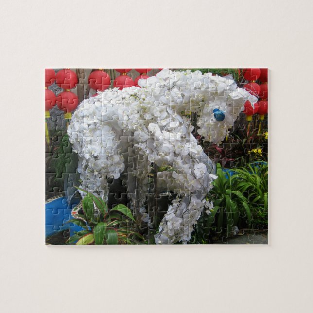 Year of the Horse | 春節馬 ... Chinese Flower Topiary Jigsaw Puzzle (Horizontal)