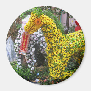 Year of the Horse   春節馬 ... Chinese Flower Topiary Magnet