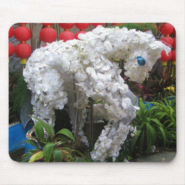 Year of the Horse | 春節馬 ... Chinese Flower Topiary Mouse Mat (Front)