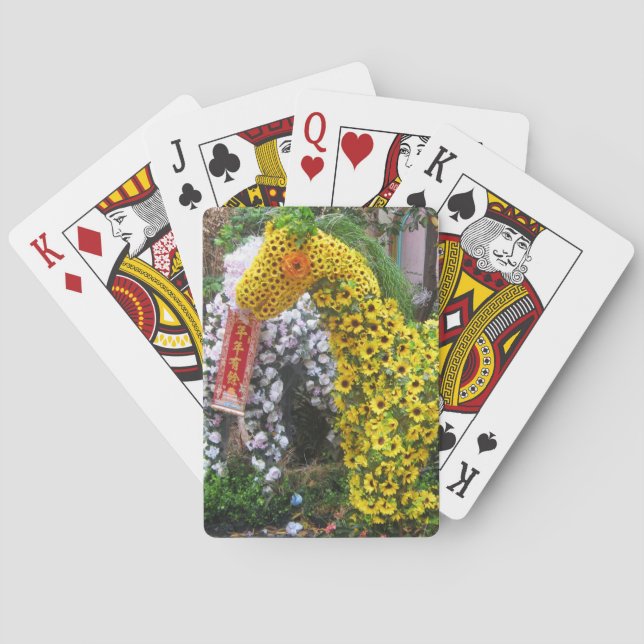Year of the Horse | 春節馬 ... Chinese Flower Topiary Playing Cards (Back)