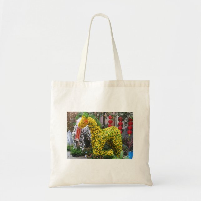 Year of the Horse | 春節馬 ... Chinese Flower Topiary Tote Bag (Front)