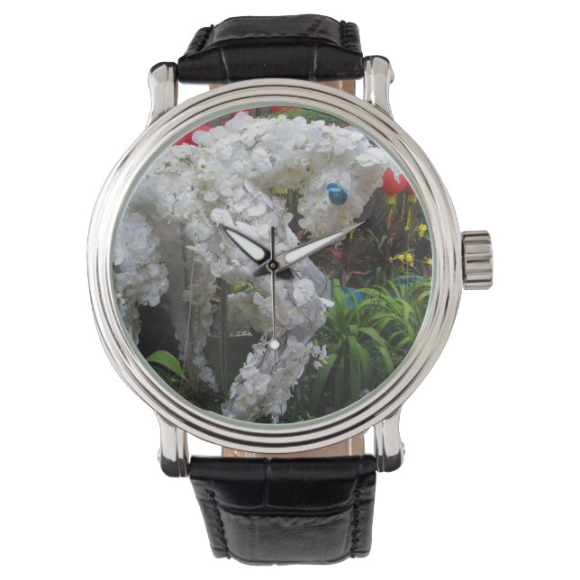Year of the Horse | 春節馬 ... Chinese Flower Topiary Watch (Front)