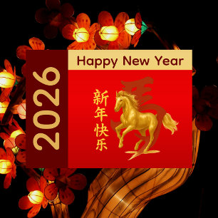 Year of the Horse 2026 - Chinese lunar New Year Holiday Card