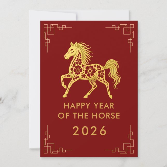 Year of the Horse 2026 - Chinese lunar New Year Holiday Card (Front)