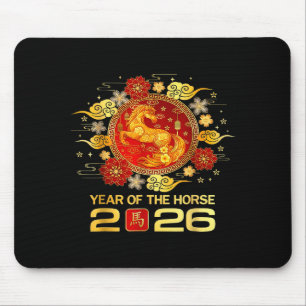 Year Of The Horse 2026 Chinese New Year 2026 Famil Mouse Mat