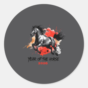 Year Of The Horse 2026 Chinese New Year  Classic Round Sticker