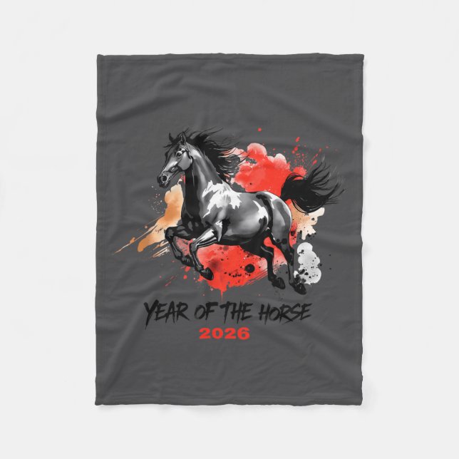 Year Of The Horse 2026 Chinese New Year  Fleece Blanket (Front)