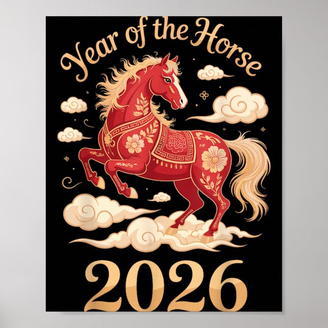 Year Of The Horse 2026 Chinese New Year For Men Wo Poster (Front)