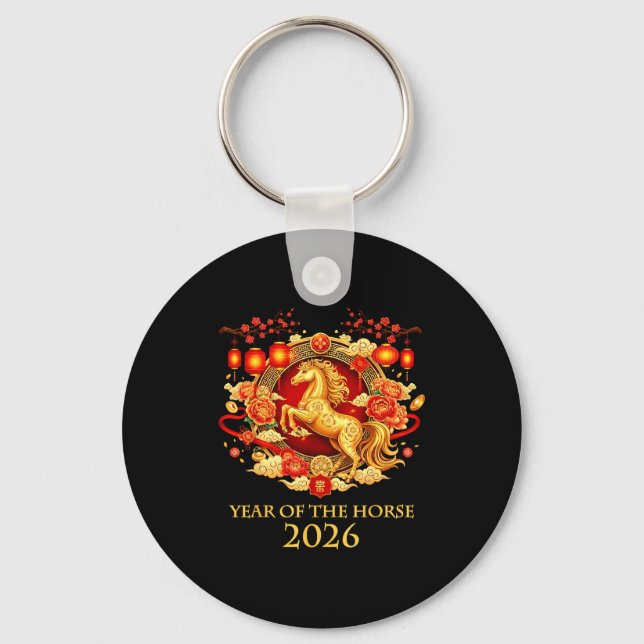 Year Of The Horse 2026 Chinese New Year Horse Lant Key Ring (Front)