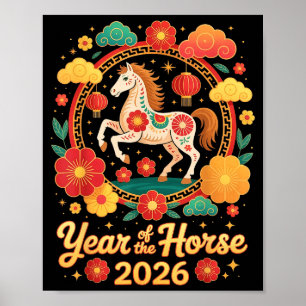 Year Of The Horse 2026 Chinese New Year Men Women  Poster