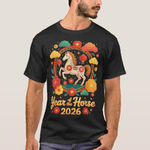 Year Of The Horse 2026 Chinese New Year Men Women  T-Shirt
