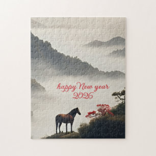 Year of the Horse 2026 Chinese New Year Mountain  Jigsaw Puzzle