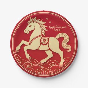 Year of the Horse 2026 Chinese New Year  Paper Plate