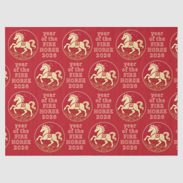 Year of the Horse 2026 Chinese New Year  Tissue Paper (Front)