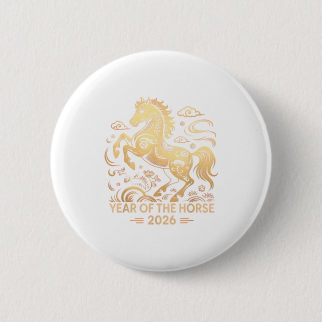 Year Of The Horse 2026 Chinese Zodiac Culture  6 Cm Round Badge (Front)